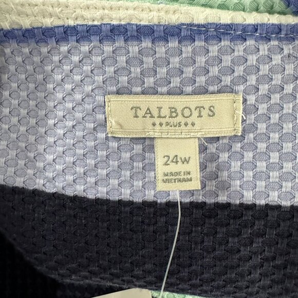 Talbots Dress 24W Sleeveless Striped Multicolored Cotton‎ Spandex NWT DR-1584 - Picture 8 of 9